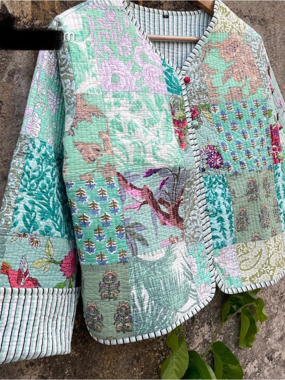 Handblock Printed Cotton Quilted Jacket